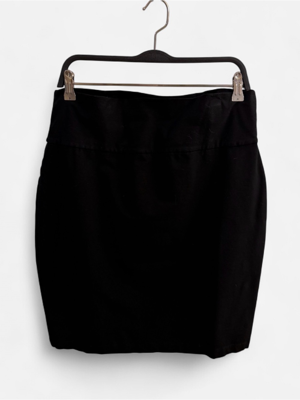 Eileen Fisher Black Stretch Pencil Skirt Size L Viscose Lycra Made in USA